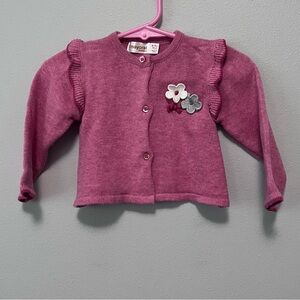 Mayoral Pink Long Sleeve Button Front Cardigan Size 6/9 Months